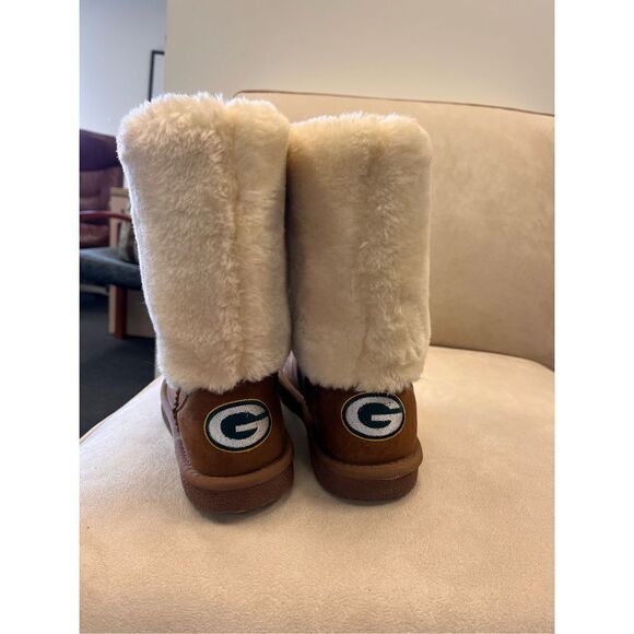 Green Bay Packers Faux Suede & Shearling Boots sz 6 NWOT - Picture 5 of 6